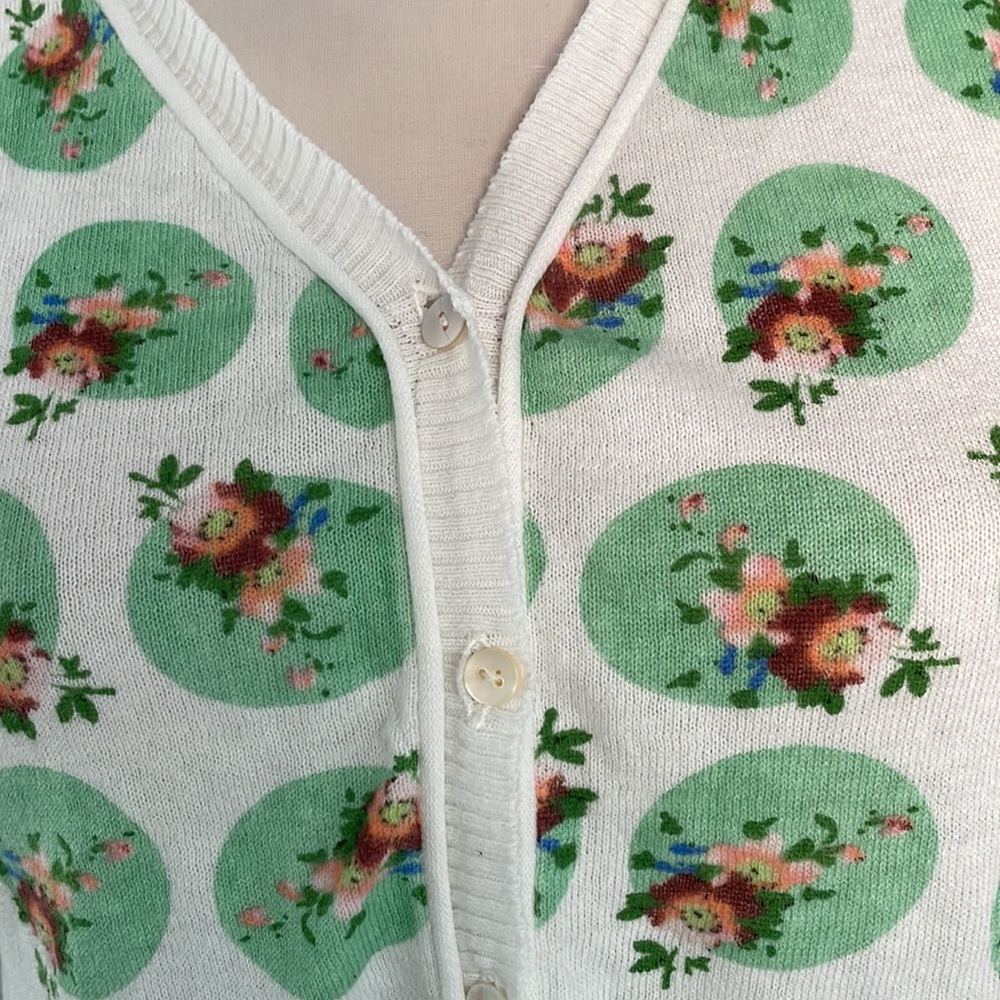 M Red Soul Aix En Provence Floral Cardigan mint green/white/blue/pink/peach/burg - Picture 2 of 11